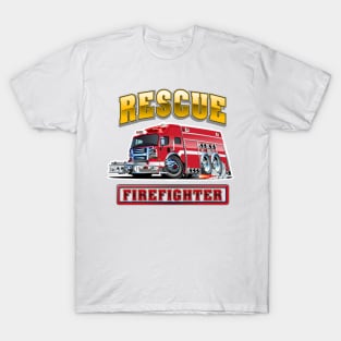 Cartoon Fire Truck T-Shirt